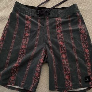 Rip Curl Charcoal and Pink Patterned Board Shorts